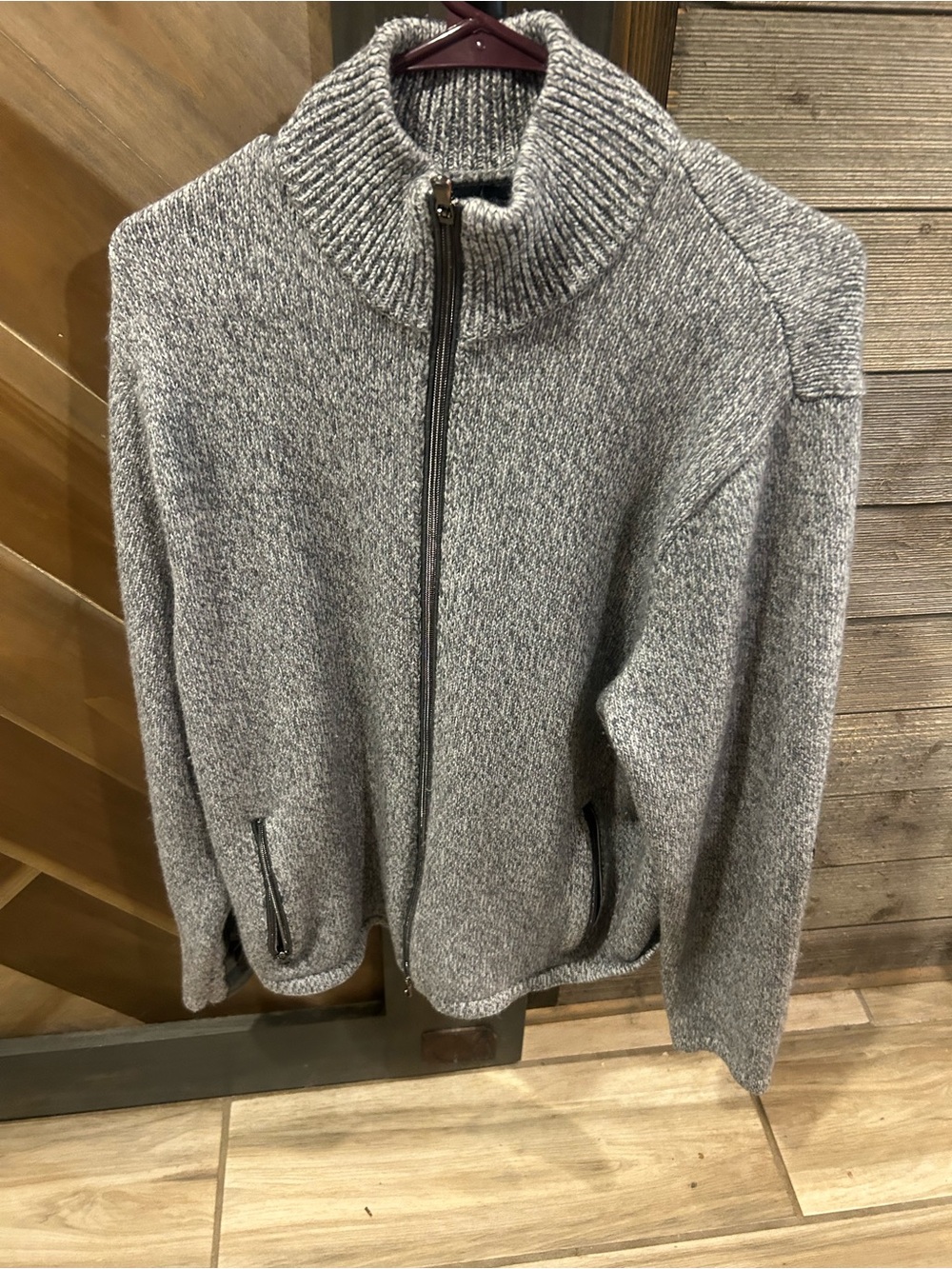 Ralph Lauren Men's Gray Zip-Up Knit Jacket